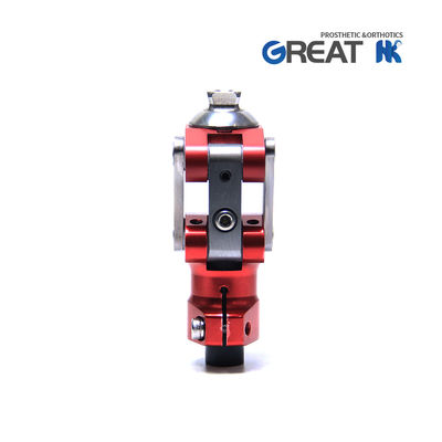 Red Color  Max Load 99lbs Children Four Bar Knee Joint With Tube Clamp